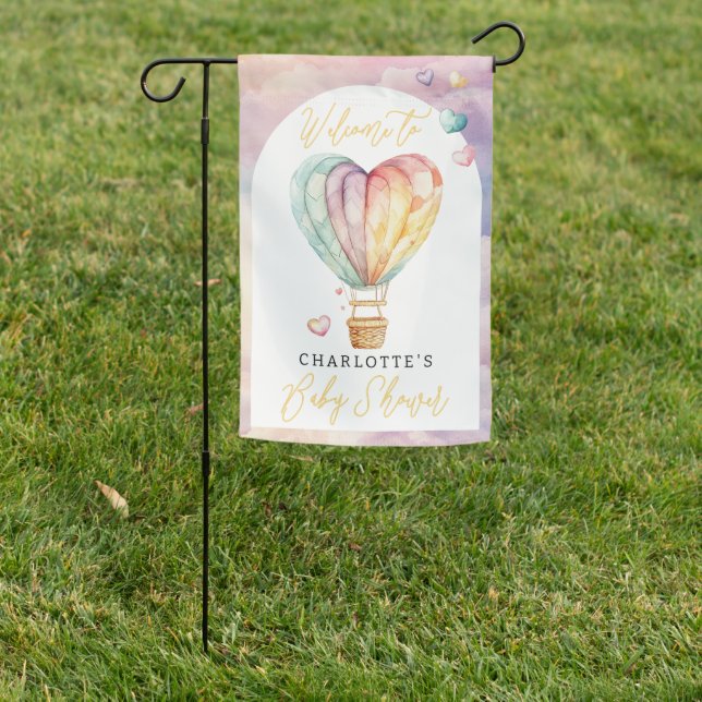 Sweetheart Baby Shower Welcome Garden Flag (In SItu)
