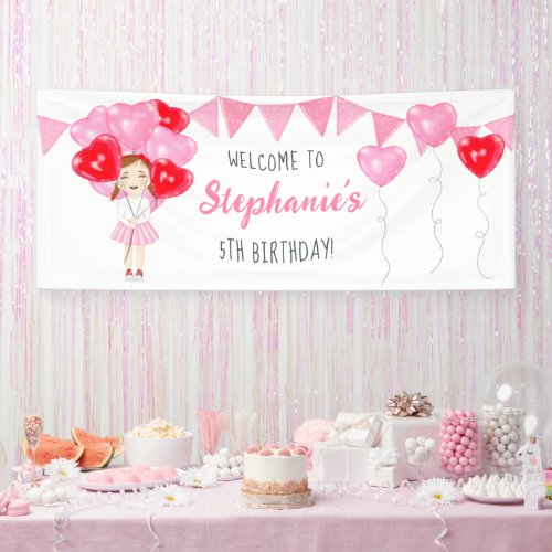Sweetheart Balloon Birthday  Banner