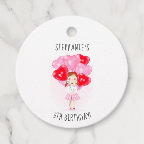 Sweetheart Balloon Birthday  Favor Tags