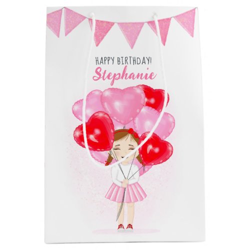 Sweetheart Balloon Birthday  Medium Gift Bag