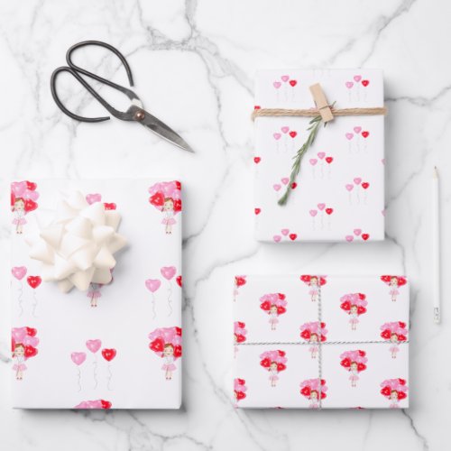 Sweetheart Balloon Birthday  Wrapping Paper Sheets