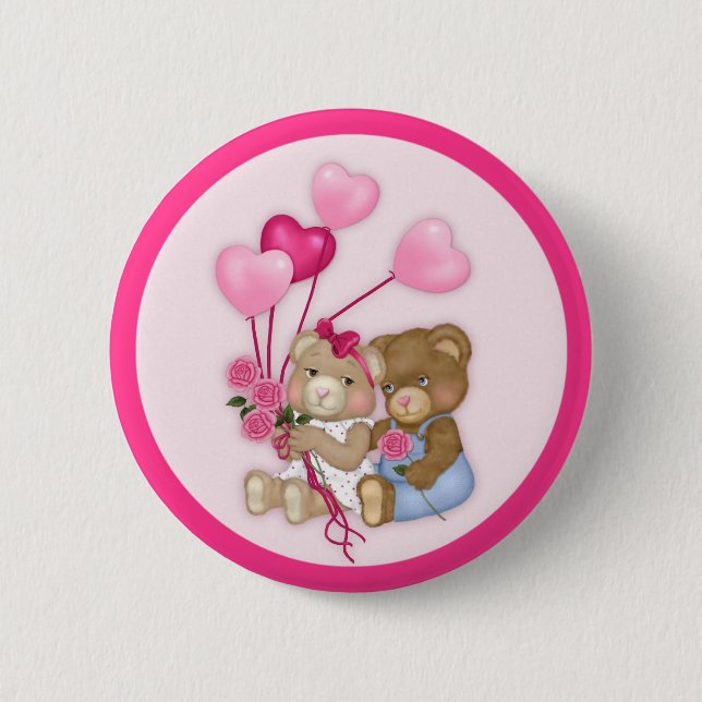Sweetheart Bears Pinback Button (Front)