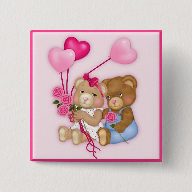 Sweetheart Bears Pinback Button (Front)