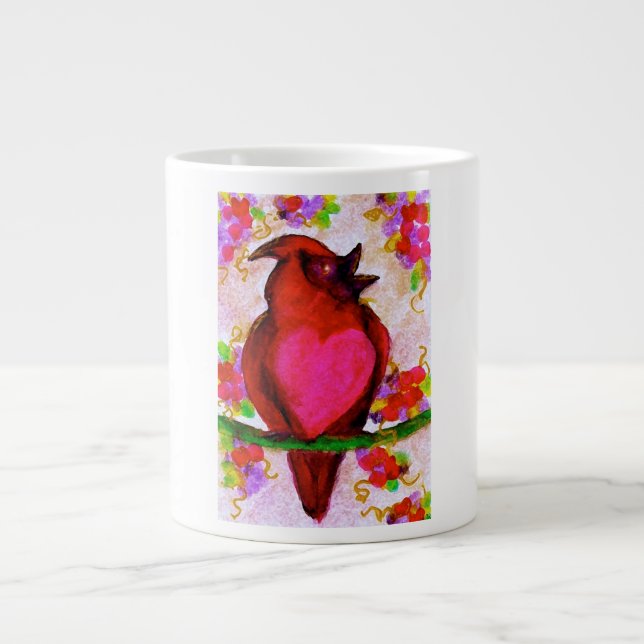 Sweetheart Bird-Original Art by SQ Streater Giant Coffee Mug (Front)