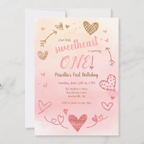 Sweetheart Birthday Party Invitation