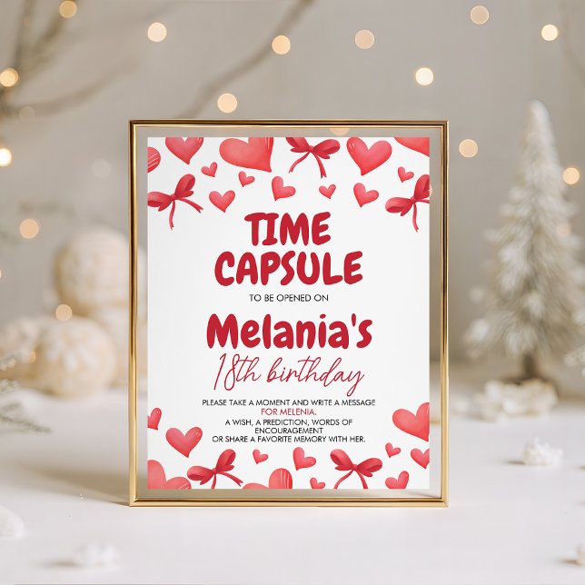 Sweetheart Birthday Time Capsule Card Pedestal Sign (Creator Uploaded)