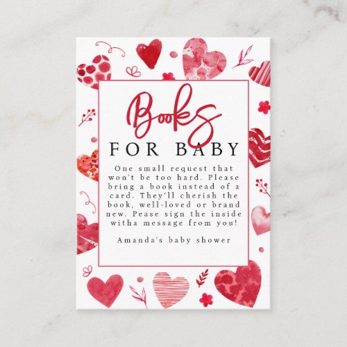 Sweetheart  Books For Baby Enclosure Card