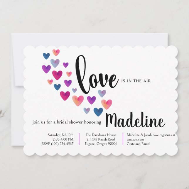 Sweetheart Bridal Shower Invitation (Front)