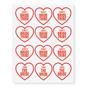 Sweetheart Bride Tribe Team Bride Wedding Temporary Tattoos