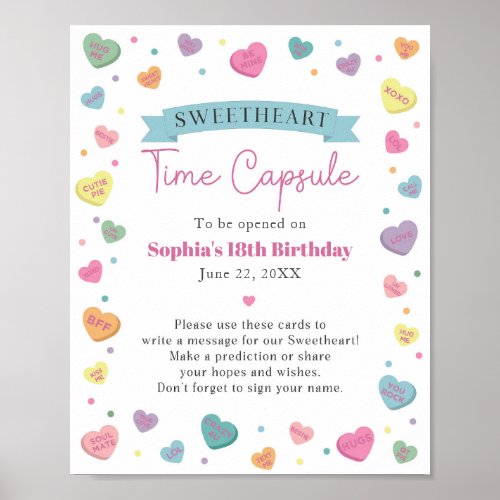 Sweetheart Candy Advice Time Capsule Sign