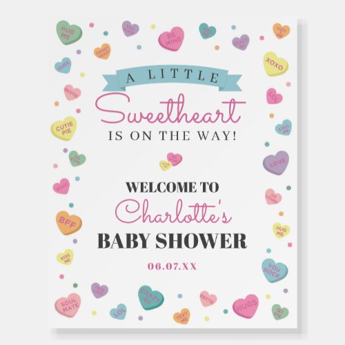 Sweetheart Candy Baby Shower Welcome Sign