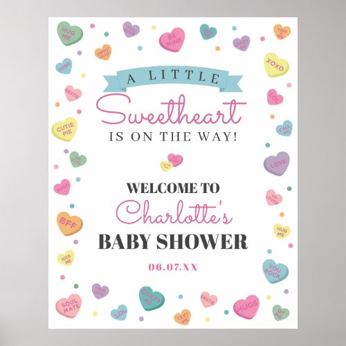 Sweetheart Candy Baby Shower Welcome Sign