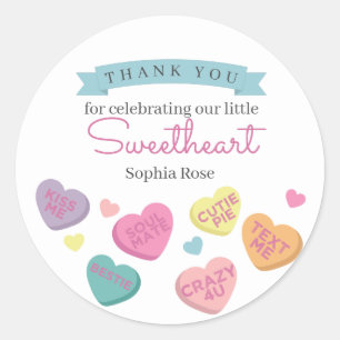 Sweetheart Candy Birthday or Baby Shower Favor Tag