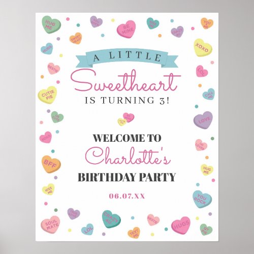 Sweetheart Candy Birthday Welcome Sign
