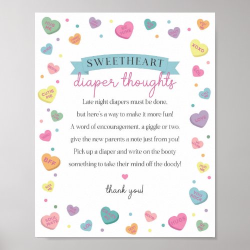 Sweetheart Candy February Diaper Thoughts Sign