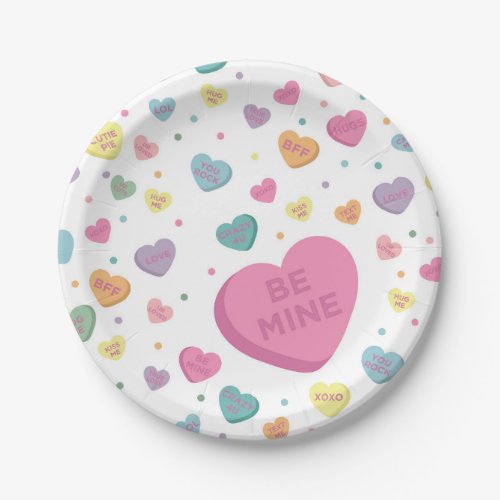 Sweetheart Candy February Party Paper Plates