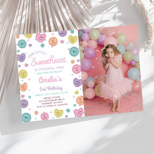 Sweetheart Candy Valentine Birthday Photo Invitation
