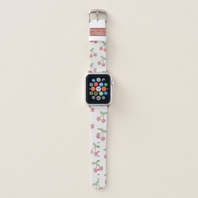 Sweetheart Cherries Apple Watch Band (Front)
