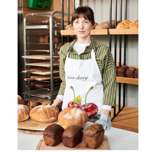 Sweetheart Cherries in Watercolor, custom Apron (Creator Uploaded)