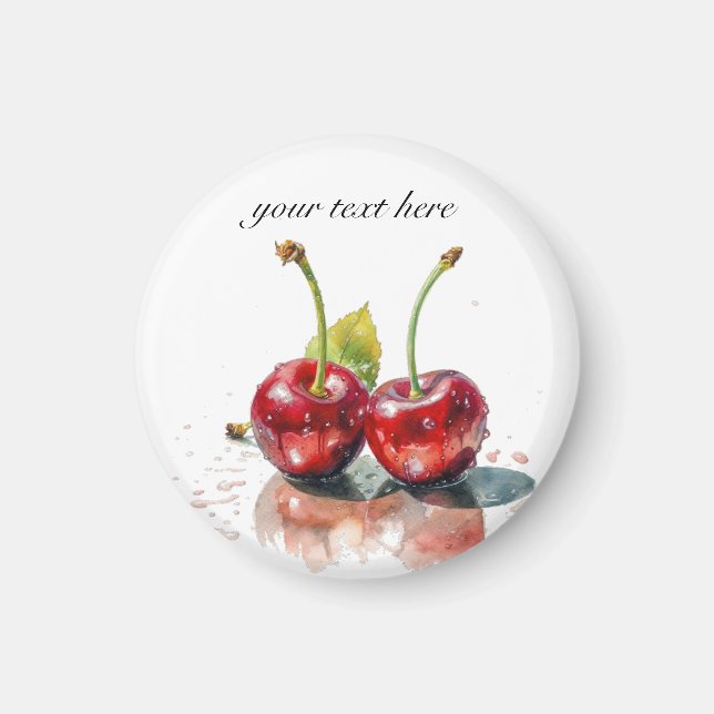  Sweetheart Cherries in Watercolor, custom  Magnet (Front)