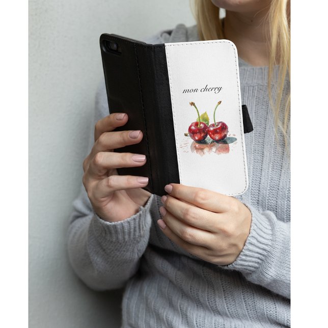 Sweetheart Cherries in Watercolor, custom Samsung Galaxy Wallet Case (Creator Uploaded)