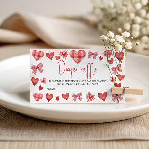 Sweetheart Diaper Raffle Baby Shower Ticket Enclosure Card