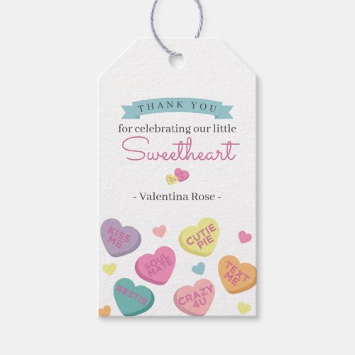 Sweetheart Favor Tag for Birthday or Baby Shower