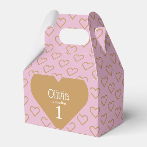 Sweetheart First Birthday Party Heart Purple Girl Favor Boxes