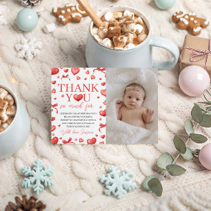 Sweetheart First Birthday Photo Thank You Invitation