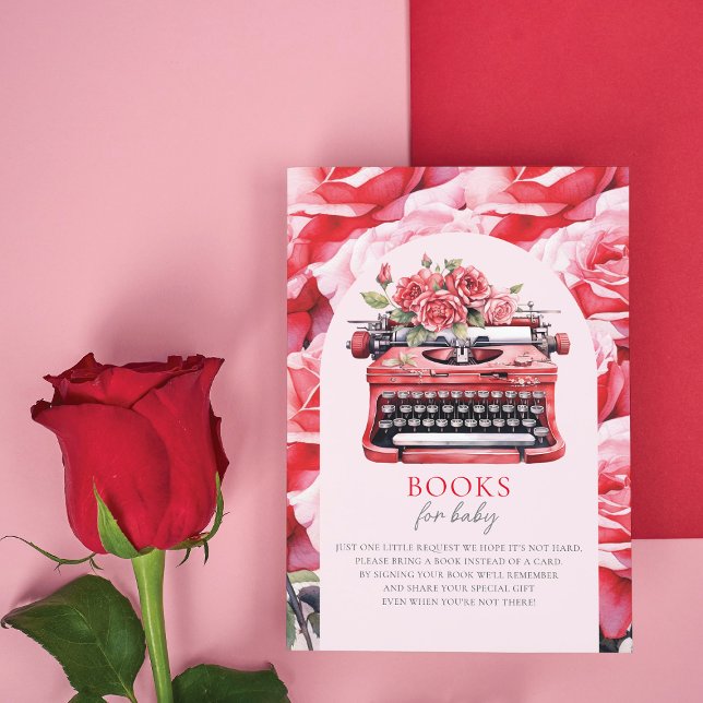 Sweetheart Floral Arch Baby Shower Books for Baby Enclosure Card (Creator Uploaded)