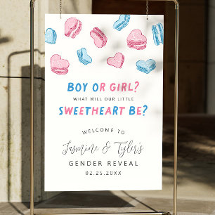 Sweetheart Hearts Gender Reveal Welcome Sign