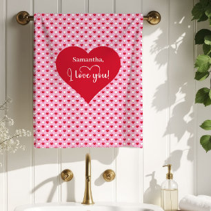 Sweetheart Hearts Personalized Valentine Bath Towe Bath Towel Set