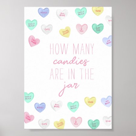 Sweetheart How Many Candies Are In The Jar Poster