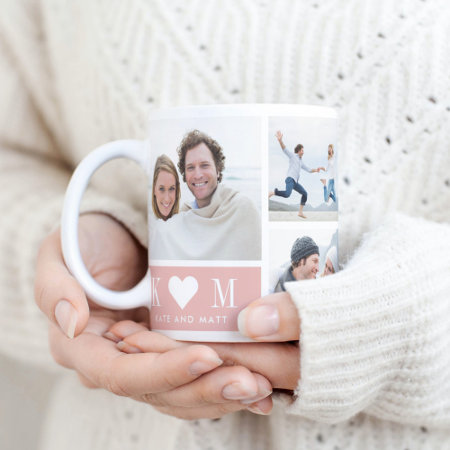 Sweetheart Initials Editable Color Photo Mug