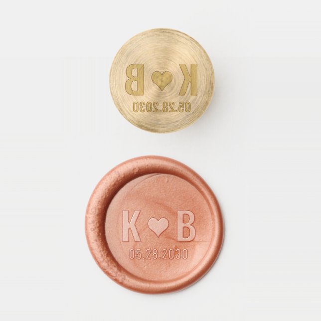 Sweetheart Initials Wedding Couple Wax Seal Stamp  (Stamped)