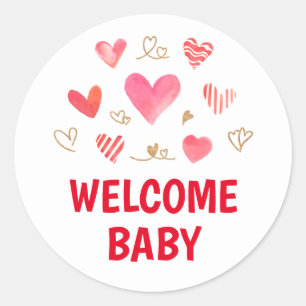 Sweetheart It's A Baby Shower Welcome Baby Classic Round Sticker