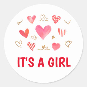 Sweetheart It's A Girl Baby Shower Classic Round Sticker