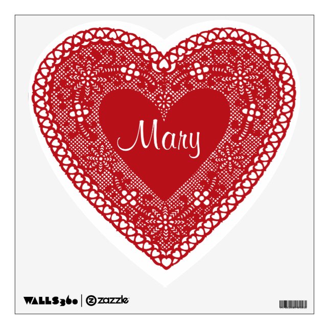 Sweetheart Lace Heart Wall Decal (Front)