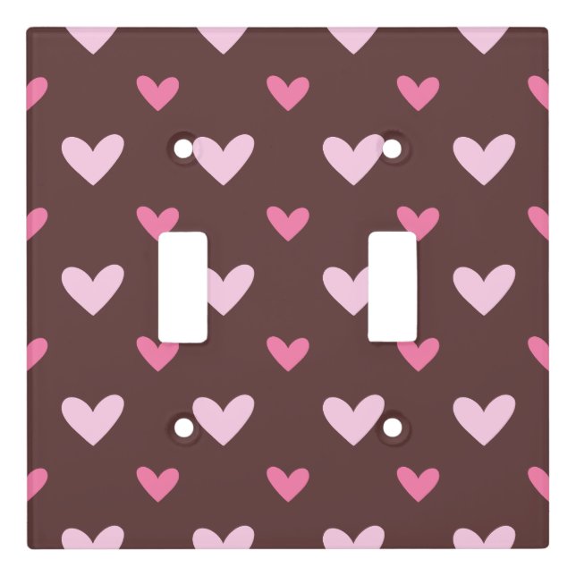 Sweetheart Light Switch Cover – Pink Hearts (Front)