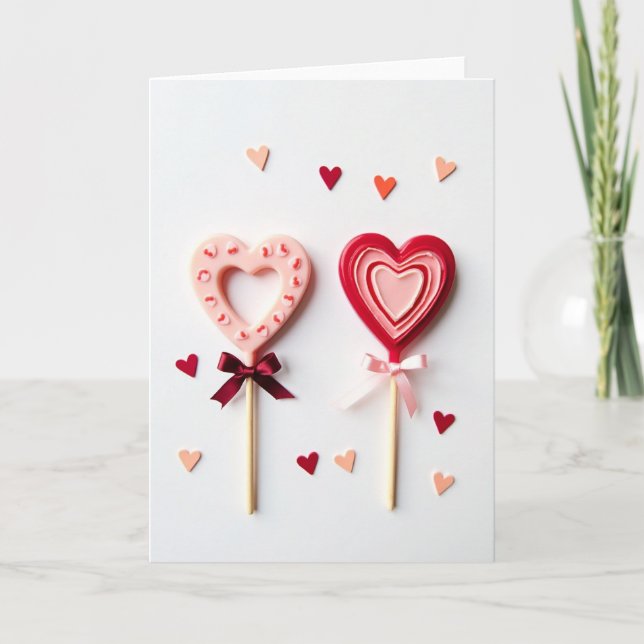 Sweetheart Lollipop Love Card (Front)