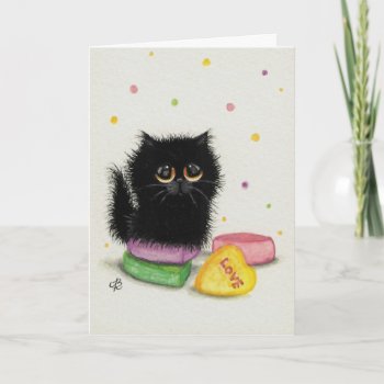 Sweetheart Love Valentines' Day Cat Card by AmyLynBihrle at Zazzle