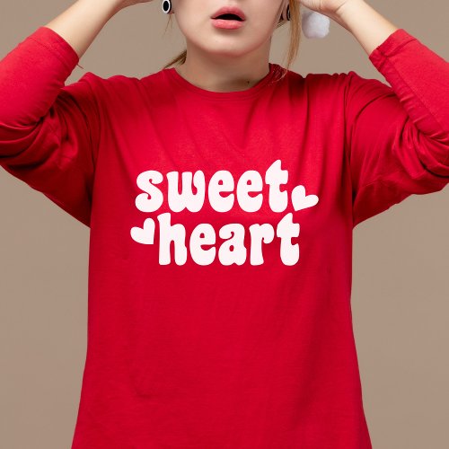 SweetHeart Modern Red Womens Valentines Day T_Shirt