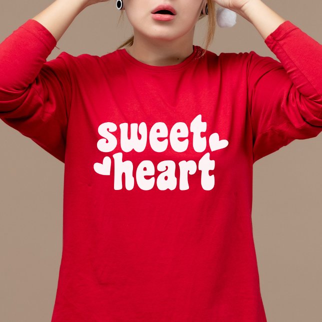 SweetHeart Modern Red Women's Valentines Day T-Shirt (Creator Uploaded)