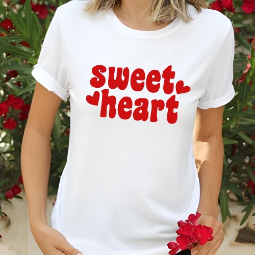 SweetHeart Modern Womens Valentines Day T_Shirt