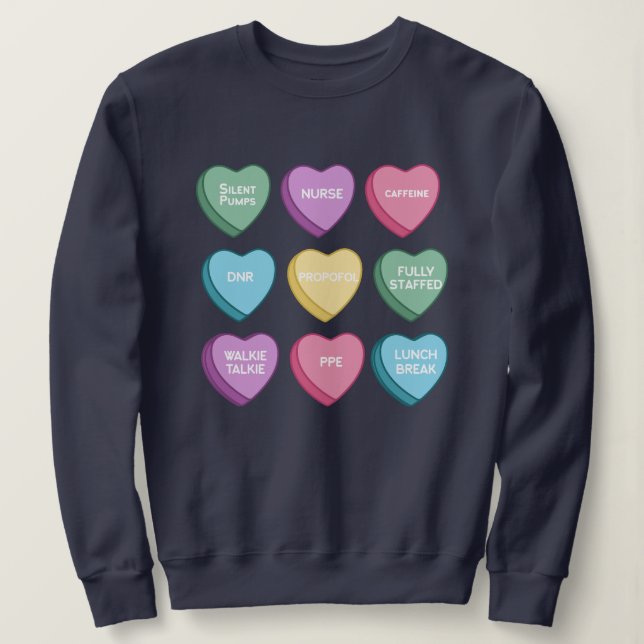 Sweetheart Nurses Valentine's Day Sweatshirt (Design Front)
