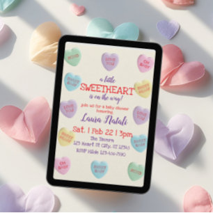Sweetheart on the Way, Candy Baby Shower Invitation