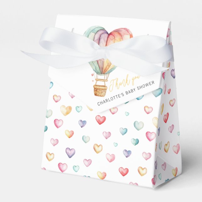 Sweetheart Pastel Heart Baby Favor Box (Front Side)