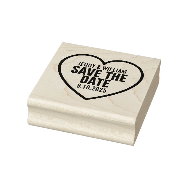 Sweetheart Personalised Save the Date Rubber Stamp (Stamp)