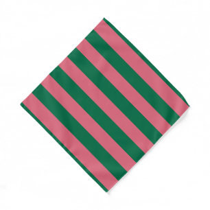 Sweetheart Pink Pickle Green Stripe Bandana