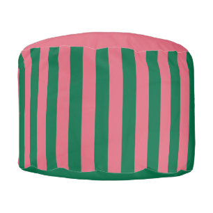 Sweetheart Pink Pickle Green Stripe Pouf